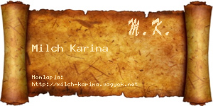 Milch Karina névjegykártya
